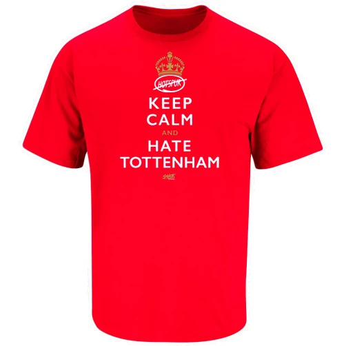 Smack Apparel Keep Calm and Hate Tottenham T-Shirt for Arsenal Soccer Fans (SM-5XL)