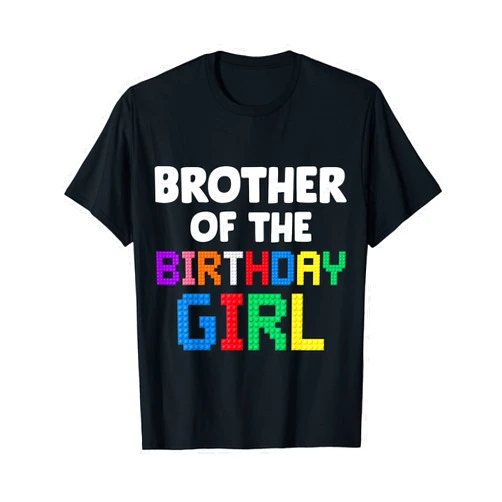 Master Builder Family Matching Tee Brother of the Birthday Girl Master Builder Bricks Blocks T-Shirt