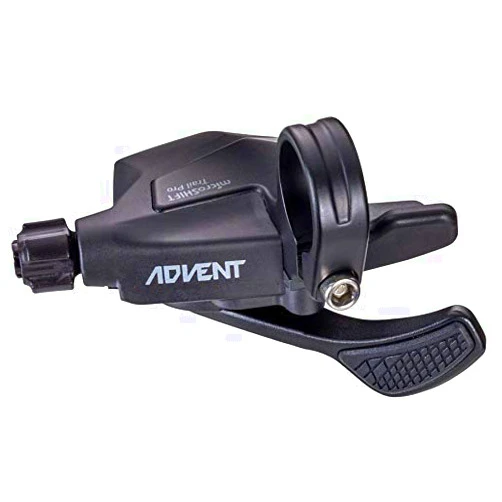microSHIFT Advent Trail Trigger Pro E-Bike Right Shifter - 1 x 9-Speed, Single-Click, Silicone Thumb Pad, Advent, Black