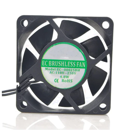 Wenzhan EC-00025BH AC110-230V 4.8W 6025 6cm 2-Wire Cooling Fan