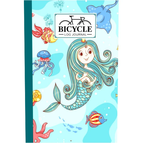 Sandra Fletcher Bicycle Log Journal: Bicycling ride journal Mermaid Cover, Record your rides and performances, Gift idea for off road biking cycling enthusiasts | 120 Pages, Size 6