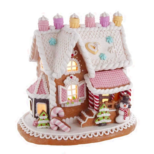 Kurt S. Adler 9-Inch LED Lights Gingerbread House, Multi