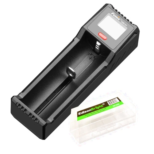 EdisonBright Fenix are-D1 USB Powered Smart Battery Charger for 21700/18650/16340 BBX5 Battery Carry case