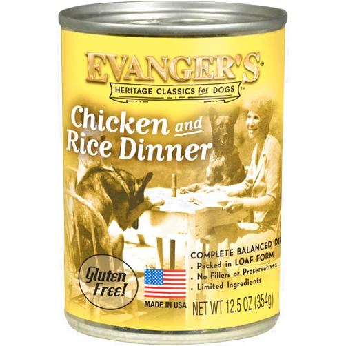 Evanger's Heritage Classics Chicken & Rice for Dogs - 12, 12.5 oz Cans