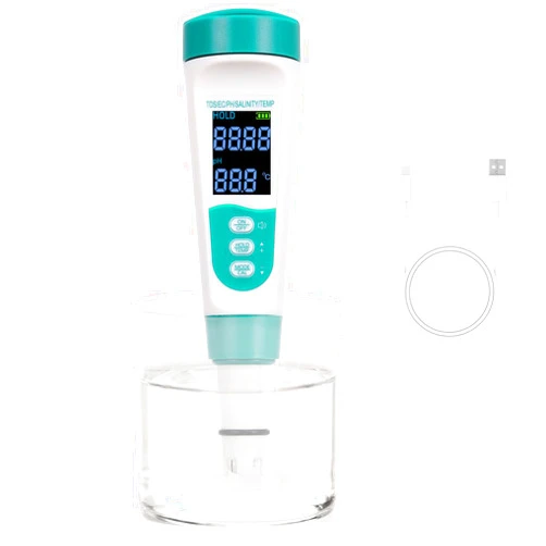 Koolertron Pool Salt Tester & PH Meter, Hofun Digital Salinity Meter and PH Tester for Pool Saltwater and Drinking Water, 5 in 1 Salinity PH Temp EC and TDS Meter