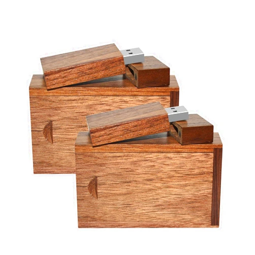 EASTBULL 128GB Wooden Flash Drive 2 Pack USB 3.0 High Speed Walnut Wood USB Flash Drive Thumb Drive Memory Stick with Wood Box (Dark Brown-2PCS)