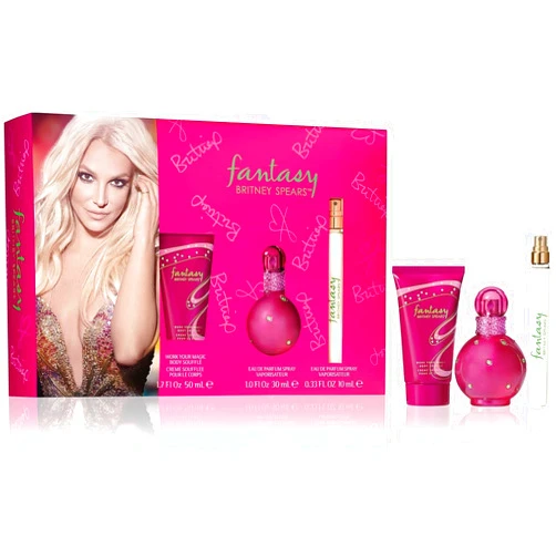 Britney Spears Fantasy Ladies Gift Set With Spray, Body Souffle & Spray Pen