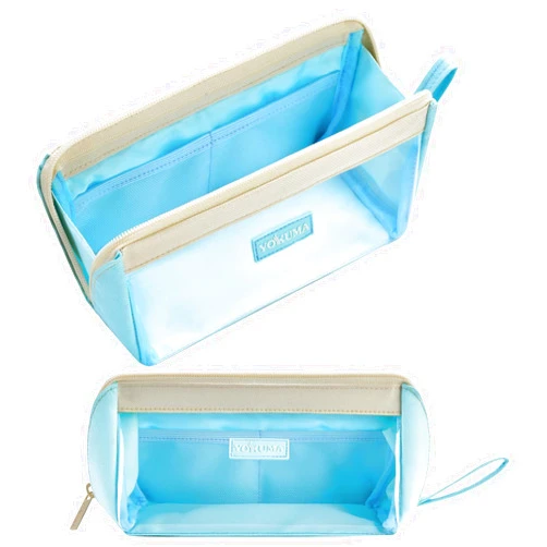YOKUMA Clear Aesthetic Pencil Case Pouch for Girls Cute Kawaii Mark Pen Case Organizer Large Capacity for Kids Teen College Students Adults,Makeup Bag,Back to School Supplies (SKY Blue)