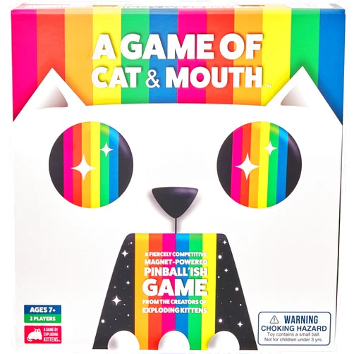Exploding Kittens LLC A Game of Cat and Mouth by Exploding Kittens - 2 Players - Ages 7+ - 15 Minutes to Play - Magnet Powered Pinball Game -Outdoor Party Games - Easter Basket Filler - Party Games for Kids and Adults