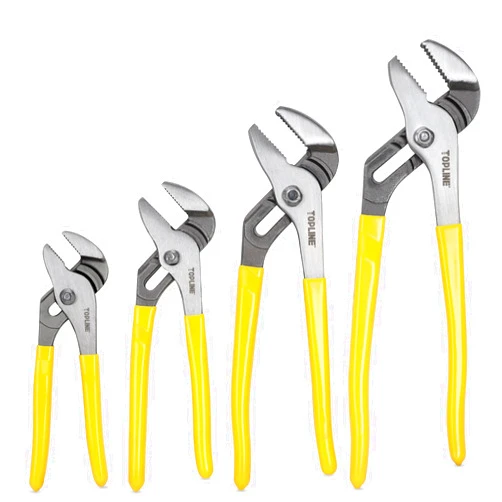 TOPLINE 4-piece Tongue and Groove Joint Pliers Set with Dipped Handles, Groove Joint Pliers Set Included 12-Inch, 10-Inch, 8-Inch and 6-Inch, Ideal for Basic Home Repair and General Applications