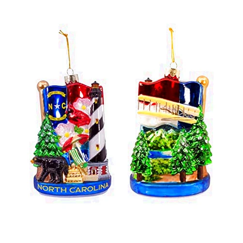 Kurt S. Adler Kurt Adler North Carolina Landscape Glass Ornament ~ Shows All The Glory of The State of NC