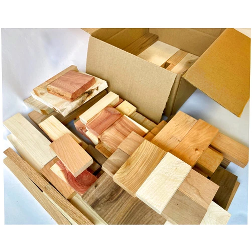 Woodchucks Wood Scrap Box of Mostly Small Pieces