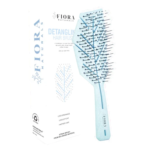 Fiora Naturals Hair Detangling Brush -100% Bio-Friendly Detangler hair brush w/Ultra-soft Bristles- Glide Through Tangles with Ease - For Curly, Fine, Women, Men, Kids, Toddlers, Wet and Dry Hair