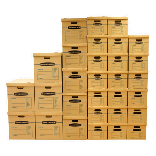 Bankers Box Classic Moving Box 30 Pack Kit, Reinforced Handles, Tape-Free Assembly, Box with Lid, 5 Small 20 Medium and 5 Large Boxes (7716502)