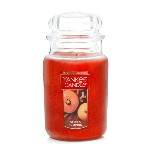 Yankee Candle Spiced Pumpkin Scented, Classic 22oz Large Jar Single Wick, Over 110 Hours of Burn Time, Perfect Accent for Fall Decor & Gifting