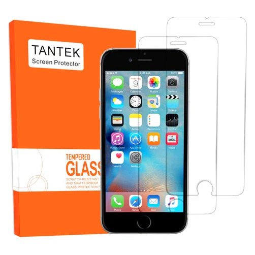 TANTEK [2-Pack Screen Protector for Apple iPhone 8,iPhone 7,iPhone 6S,iPhone 6 [4.7 inch,2017 2016, 2015],Tempered Glass Film,Ultra Clear,Anti Scratch,Bubble Free,Case Friendly