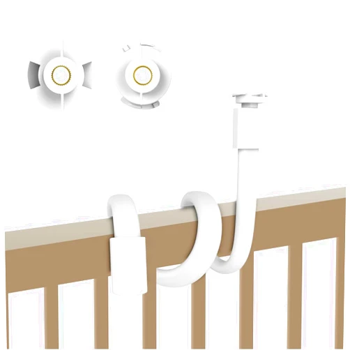 Tonton Flexible Baby Monitor Mount for HelloBaby HB6550/HB65/HB66/HB6558/HB248, ANMEATE SM935E/SM650, Compatibile with Bonoch ChildsFarm Eufy Baby Monitor, 20'' Arm Bracket Holder to Crib Cot Shelves, White