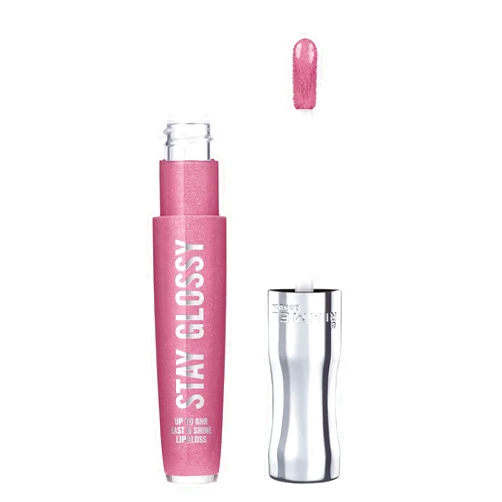 Rimmel Stay Glossy Lip Gloss - Non-Sticky and Lightweight Formula for Lip Color and Shine - 030 Cake for Breakfast, .18oz