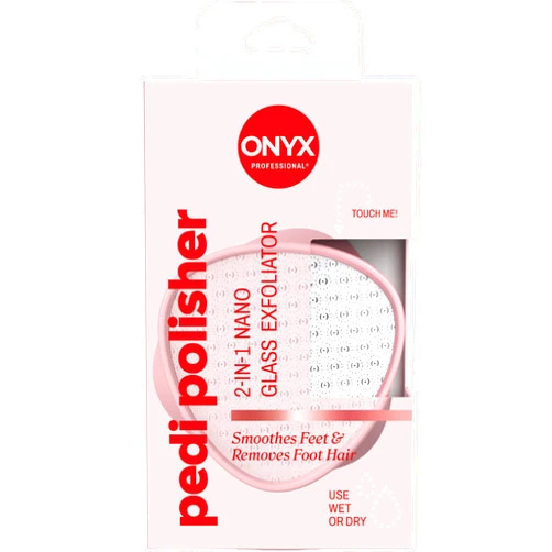 Onyx Professional Pedi Polisher, 2-in-1 Nano Glass Exfoliator - Dual Sided Nano Glass Foot File Callus Remover, Dry Skin, Dead Skin, Hair Removal, Compact, Waterproof