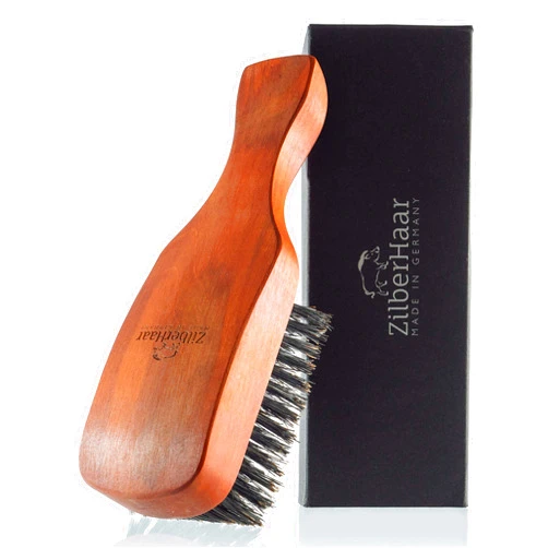 ZilberHaar - Major Hair & Beard Brush for Men - Stiff Boar Bristles and Pearwood - All Beard and Hair Types - Perfect for Thick or Thin Hair - Men's Hair Brush and Beard Brush - Made in Germany