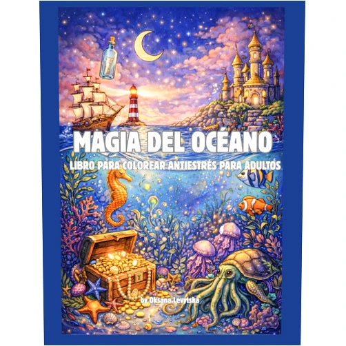 Oksana Levytska Magia del océano Libro para colorear antiestrés para adultos (Spanish Edition)