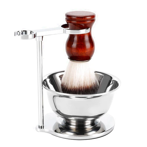 SANWA Deluxe Shaving Kit for Men,Stainless Steel Shaving Razor&Brush Stand Holder Soap Bowl Shave Brush Kit,Boyfriend Husband Dad Birthday Fathers Day for Him