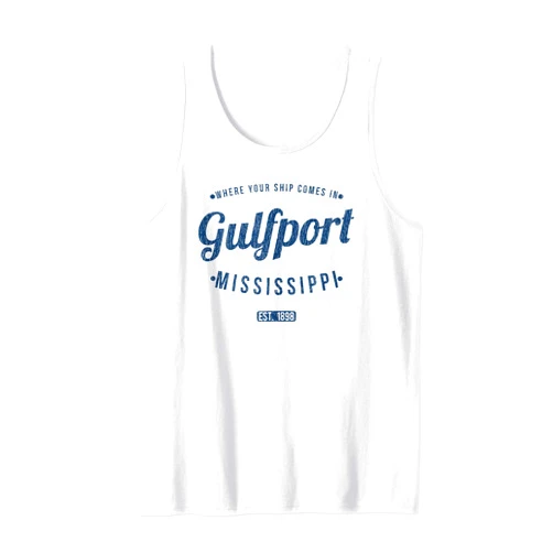 Vintage Gulfport Mississippi Souvenirs by BAS Gulfport Mississippi Retro Vintage Souvenir MS Gulfport Tank Top