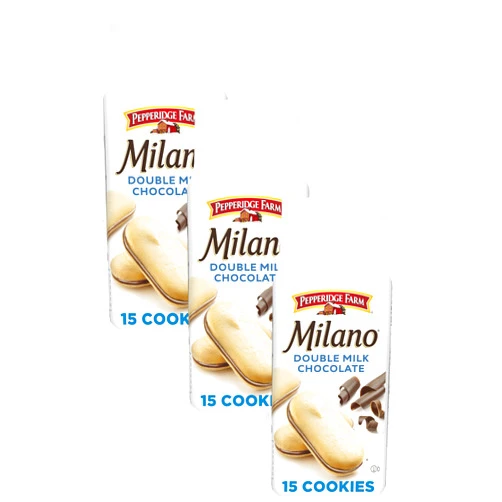 Pepperidge Farm Milano Double Milk Chocolate Cookies, 7.5 OZ Bag (15 Cookies) (Pack of 3)