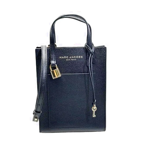 Marc Jacobs H001L03FA22 Mini Grind Black With Gold Hardware Leather Women's Micro Tote Bag