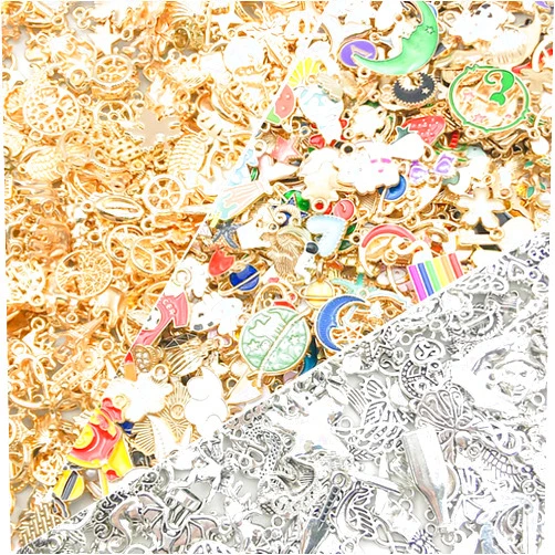Sailanzi 150pcs Wholesale Bulk Lots Jewelry Making Charms Assorted Bracelet Gold Plated Enamel Charms Pendants for Necklace Bracelet Jewelry Making and Crafting(SN94+SN59+M377)