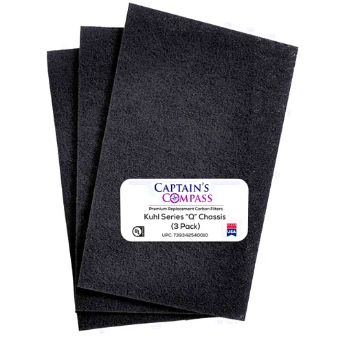 Captain's Compass Replacement Series Q Carbon Filter 3-Pack for Kuhl and Kuhl+ Series Q Chassis Models (KWCFQ)