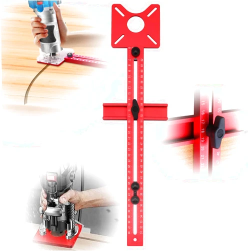 PMMJ 4 in 1 Router Milling Groove Bracket,Cabinet Hardware Jig and Router Guide,Adjustable Router Circle Cutting Guide, Multifunctional Router Jig suitable for Woodworking Wood Cutting Circle