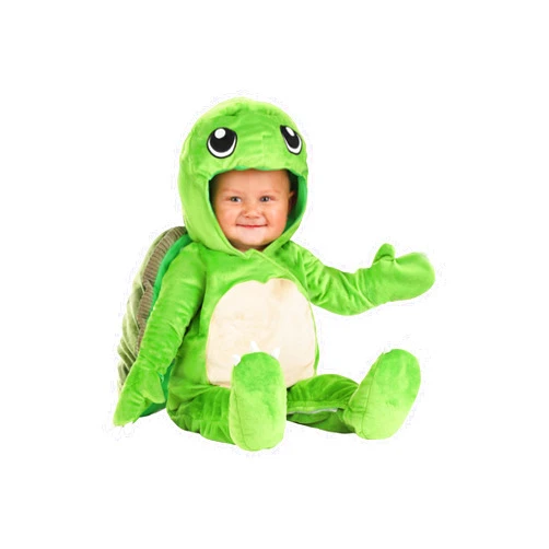 Fun Costumes Perky Turtle Infant Costume - Jumpsuit, Shell, Mitts, Foot Covers & Diaper Access