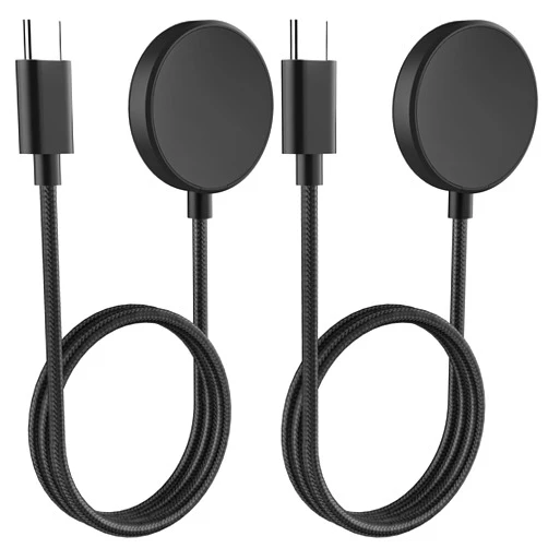 Tebiemao USB C Nylon Galaxy Watch Charger Compatible with Samsung Galaxy Watch 7/6/6 Classic/5/5 Pro/4/4 Classic/3/Active 2-2 Pack