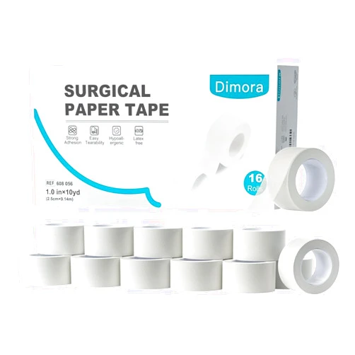 Dimora Paper Medical Tape 16 Rolls- Hypoallergenic White Surgical Tape for Sensitive Skin，Breathable First Aid Wound Tape with Pain-Free Removal，Secures Dressing and Medical Devices -1