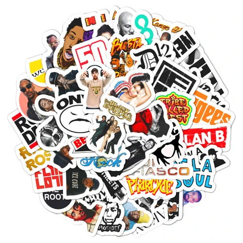 BulbaCraft 100Pcs Hip Hop Stickers, 90s Hip Hop, 2000s Hip Hop - Rapper Stickers, Rap Stickers Rap Toys, Rap Accessories - Music Stickers for Water Bottle - Singer Stickers, Celebrity Stickers