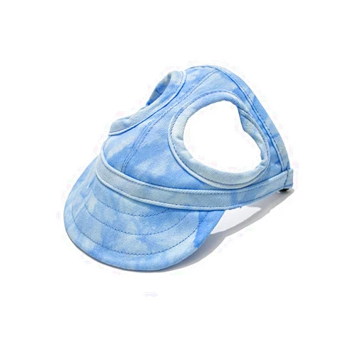 Leconpet Dog Baseball Cap Pet Hats with Big Ear Holes, Adjustable Baseball Caps for Small Medium and Large Dogs, Comfortable Pet Sun Hat with Adjustable Strap for Dogs and Cats (Cloud Blue, Medium)