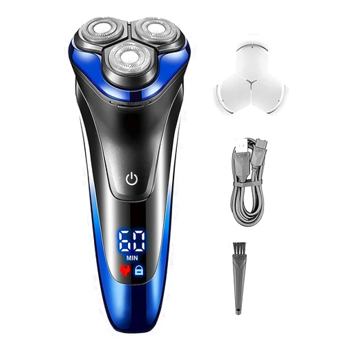 EKHOU Head Shavers for Bald Men, Wet Dry Electric Shaver for Men Rotary Beard Electric Razor Shaving Machine Grooming Kit Rechargeable LCD Display