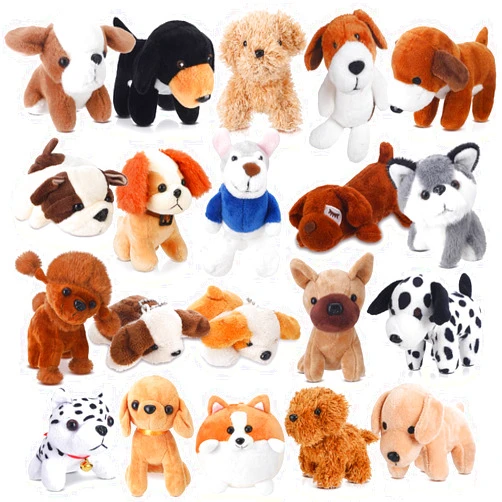 Sosation 20 Pcs Mini Plush Stuffed Puppy Bulk Valentines Easter Back to School Gift Dog Party Favor Gift Toy Soft Plush Dog for Goodie Bag Fillers Kids Baby Show Birthday Carnival Prize Party