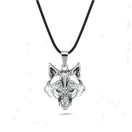 Mariiearly Wolf Necklace;Wolfs Head Pendant for Both Men and Women Viking Charm Accessories Viking Stuff Therian Jewelry Gifts