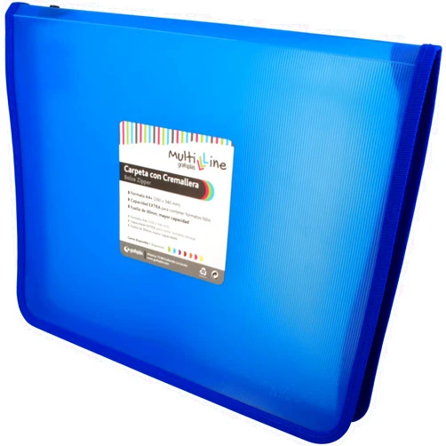 Grafoplás grafoplas 4802230 – Folder with Zip, Blue, A4 +