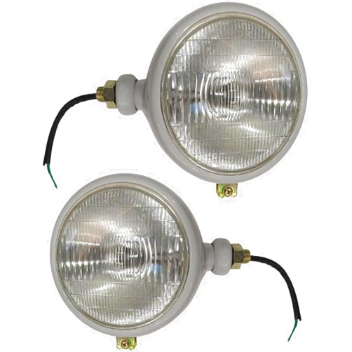 APSMOTIV 310066F Ford Tractor 2N 9N 8N Tractor Lights 8N Tractor Headlights Complete Lights Assembly Set with 12v bulbs Replacement parts New Holland 8N 9N NAA Tractor Lights