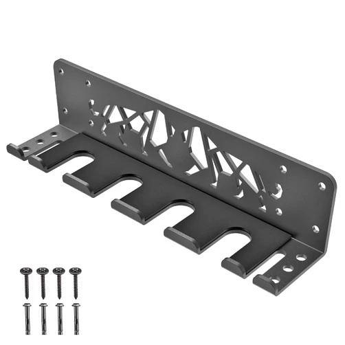 Kipika Versatile Wall Mounted Barbell Holder with Hooks Storage Rack for Barbell Bars Holds Under 33mm Bar Size and Fitness Accessories Space-Efficient Gym Organization for Home & Commercial Use