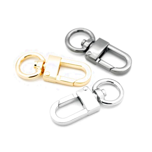 CRAFTMEMORE 4pcs Swivel Snap Hook Push Gate Lobster Clasps Quality Clips for Lanyard Purse Making VT237 - Pick Color (Gold)