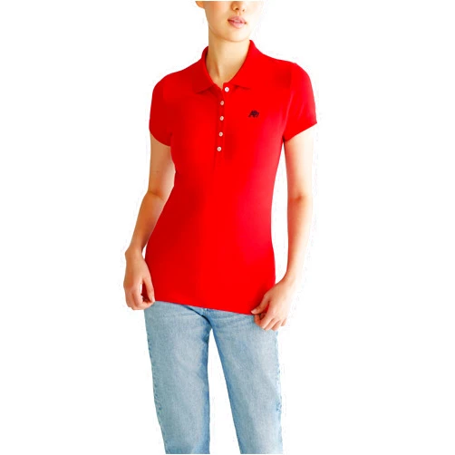 AEROPOSTALE Women's Aero Solid A87 Polo, True Red, Medium