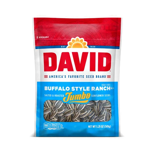 DAVID Seeds DAVID Roasted and Salted Buffalo Style Ranch Jumbo Sunflower Seeds, 5.25 oz