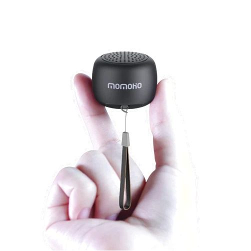 MOMOHO The Smallest Mini Bluetooth Speaker Wireless Tiny Speakers with Built in Mic,TWS Pairing Portable Speaker for Hiking, Running, Car, Outdoor, Travel, Gifts (Black)