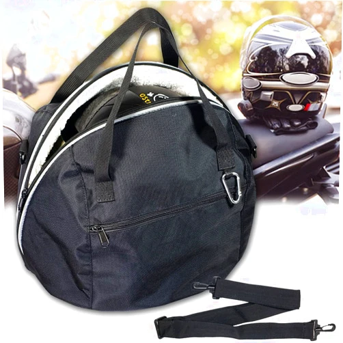 JIYIFOUHY Helmet Bag,Motorcycle Helmet Storage Bag,Lightweight MX Helmet Bag Water-resistant 1680D Oxford with Strap, Reflective Strip (Black)