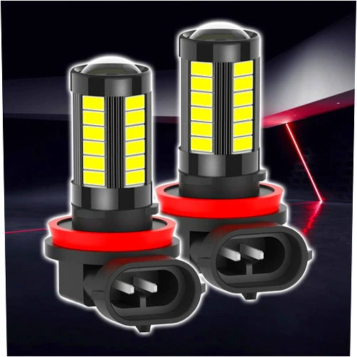 UZZH 2PCS H11/H8 LED Fog Light Bulbs, 6500K Super Bright LED Driving Lights Bulbs, 1500 Lumen 12V Plug and Play Anti-fog Lights, Universal Automotive Accessories LED Lights for Car, Truck, SUV