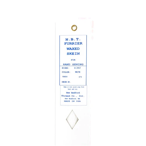New Bedford Thread N.B.T.-Waxed Silamide Skeins Thread-Nylon,Silk Replacement for Hand Sewing- White